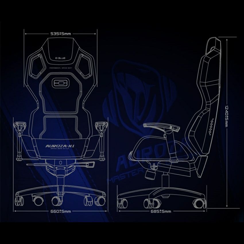 Herní židle E-BLUE AUROZA, podsvícené červené (MGEBH01KM000)