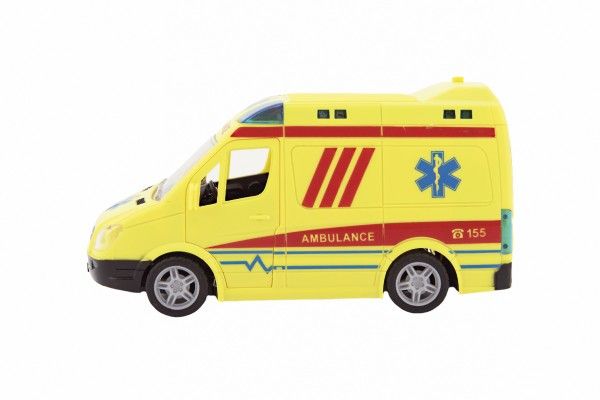 Auto ambulance plast 20cm na setrvačník na baterie se zvukem se světlem