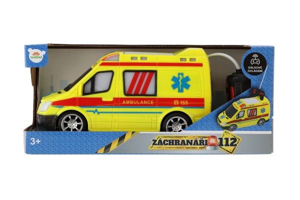 Auto RC ambulance plast 20cm na dálkové ovládání se světlem
