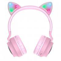 Bezdrátová sluchátka Hoco W27 Cat Eat, růžová