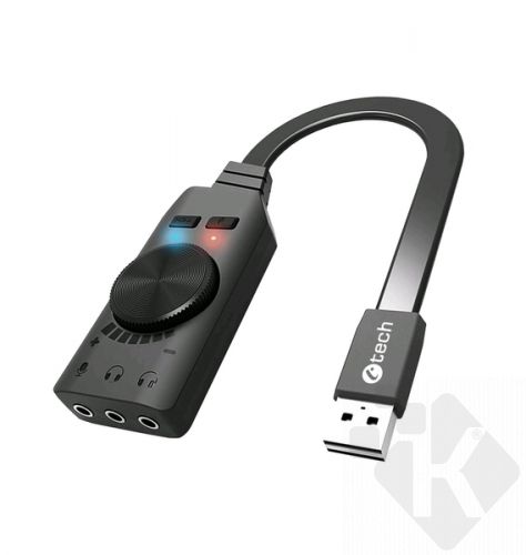 Externí zvuková karta C-TECH SC-7Q, USB, 7.1 surround sound, audio