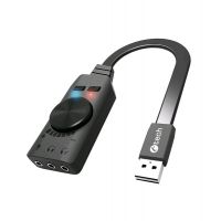 Externí zvuková karta C-TECH SC-7Q, USB, 7.1 surround sound, audio