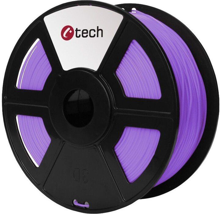 C-TECH tisková struna (filament), PLA, 1,75mm, 1kg, fialová (3DF-PLA1.75-PR)