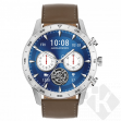 Chytré hodinky ARMODD Silentwatch 4 Pro stříbrná s hnědým koženým řemínkem + silikonový řemínek
