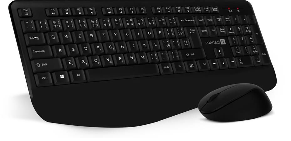 CONNECT IT Combo bezdrátová černá klávesnice + myš, CZ + SK layout - CKM-7803-CS (PC)