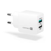 CONNECT IT Fast Charge nabíjecí adaptér 2×USB-A, 3,4A, bílý (CWC-2015-WH)
