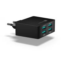 CONNECT IT Fast Charge nabíjecí adaptér 4×USB-A, 4,8A, černý (CWC-4010-BK)