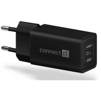 CONNECT IT Fast PD Charge nabíjecí adaptér 1×USB-C, 18W PD, ČERNÝ (CWC-2060)