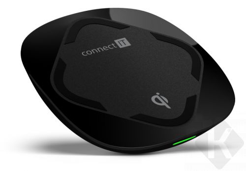 CONNECT IT Qi CERTIFIED Wireless Fast Charge bezdrátová nabíječka, 10 W, černá (CWC-7500-BK)