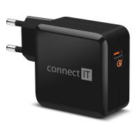 CONNECT IT QUICK CHARGE 3.0 nabíjecí adaptér 1x USB (3A), QC 3.0, černý (CWC-2010-BK)