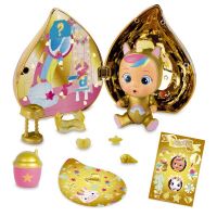 CRY BABIES Magické slzy plast panenka s domečkem a doplňky ve zlaté slzičce 12x15x12cm