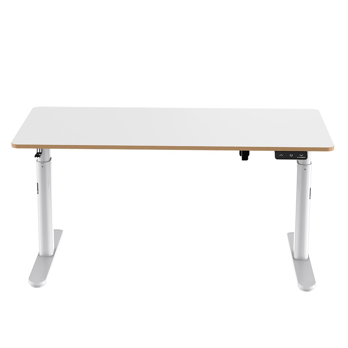 Dětský pracovní stůl, elektricky nastavitelná výška, bílá deska, 120X60 cm, 55-81 cm, PULSAR, držák sluchátek, klip na kabely, ULT