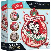Dřevěné puzzle Vánoční dobrodružství Mickeyho a Minnie 160 dílků