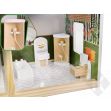 Drevený domček pre bábiky LULILO Floro boho + nábytok a LED osvetlenie, 78 cm