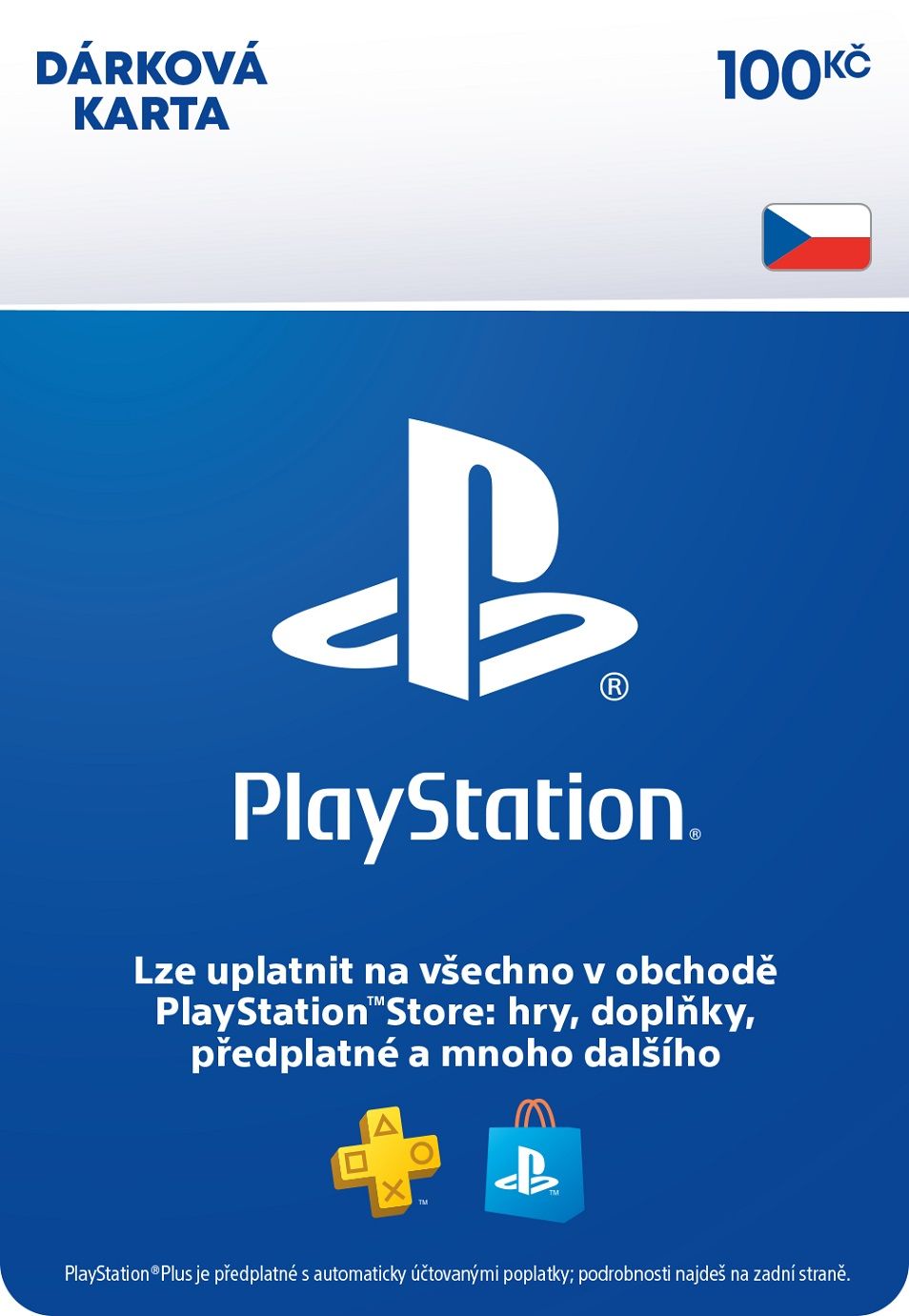 Sony PlayStation Store předplacená karta 100 CZK