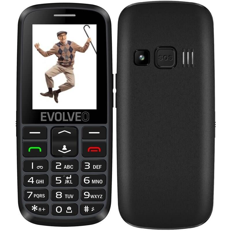 EVOLVEO EasyPhone EG, senior + nabíjecí stojánek, černý (EP-550-EGB)