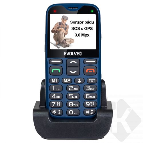 EVOLVEO EasyPhone XG, senior + nabíjecí stojánek, modrý (EP-650-XGL)