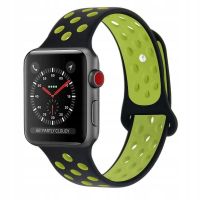 Gumový pásek / řemínek pro Apple Watch (42/44mm) Tech-Protect SOFTBAND - Černá/limetková
