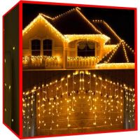 ISO 11519 Vánoční světelný závěs 300 LED, 2.48 W teplá bílá 15 m
