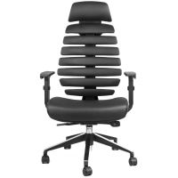office chair FISH BONES PDH black plastic, black leatherette PU580165