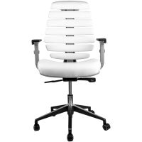 Kancelářská židle FISH BONES, šedý plast, bílá koženka PU480329