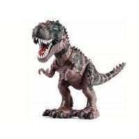 KIK Dinosaurus T-REX, LED efekty, pohyblivé části, zvukové efekty - hnědý