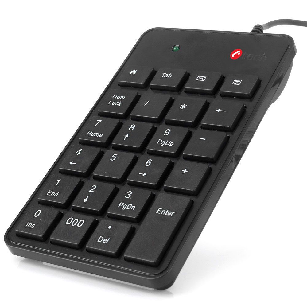 Klávesnice C-TECH KBN-01, numerická, 23 kláves, USB slim black (PC)