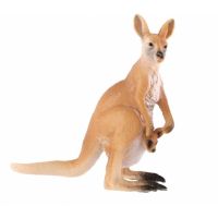 Big kangaroo with baby zooted plastic 11cm