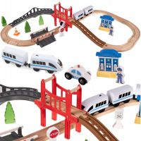 Kruzzel 22646 Battery-operated wooden train track 37 parts 320 cm