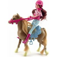 Kůň česací s doplňky + panenka žokejka 23cm plast