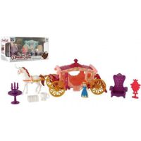 Horse with carriage plastic 20cm with accessories