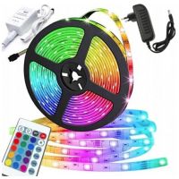 SMD 2835 RGB LED strip with remote control, 5m coil, 60 led/m