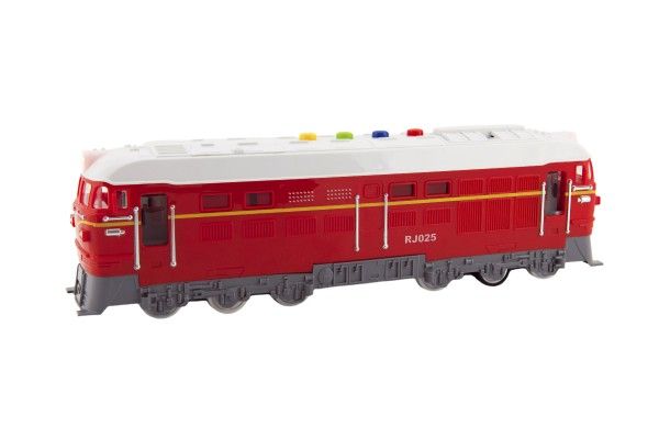Lokomotiva/Vlak červená plast 34cm na baterie se zvukem se světlem