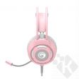 Marvo HG8936, sluchátka s mikrofonem, ovládání hlasitosti, růžová, podsvícená, 3.5 mm jack + USB (PC)