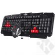 Marvo KW509 Set klávesnice s optickou myší, CZ/Sk, herní sada, membránová typ bezdrátová, černá (PC)