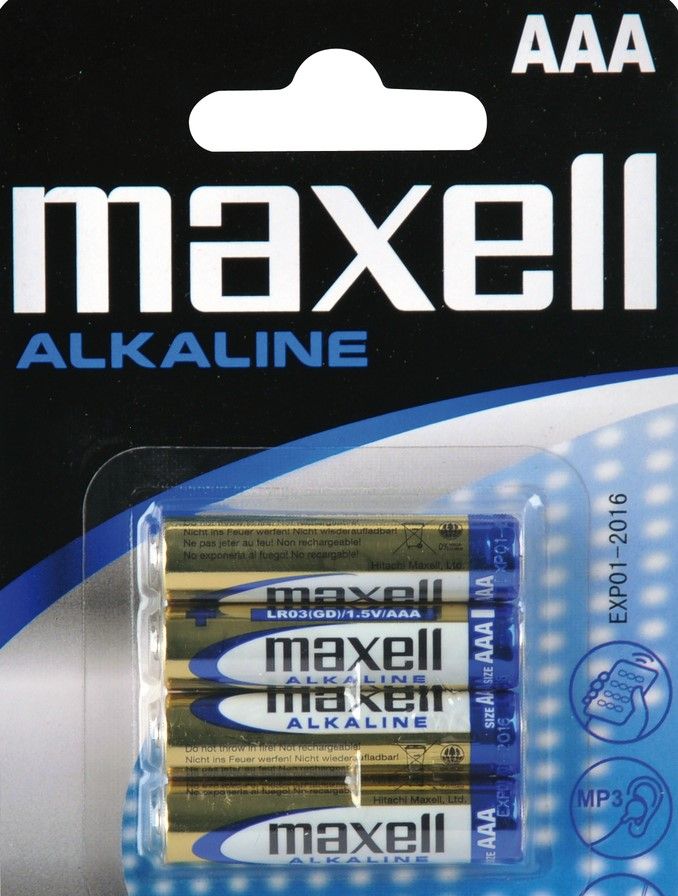MAXELL Alkalická mikrotužková baterie LR03 4BP 4xAAA (R03) 35009646