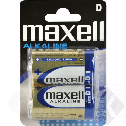 Alkalické D (LR20) baterie Maxell 2ks
