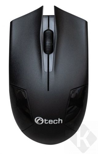 Myš C-TECH WLM-08, černá, bezdrátová, 1200DPI, 3 tlačítka, USB nano receiver (PC)