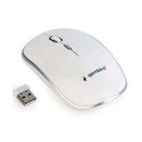 Myš GEMBIRD MUSW-4B-01-W, bílá, bezdrátová, USB nano receiver