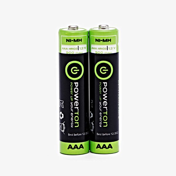 Nabíjecí baterie, AAA (HR03), 1.2V, 900 mAh, Powerton, blistr, 2-pack