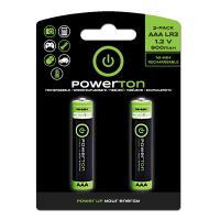 Rechargeable batteries, AAA (HR03), 1.2V, 900 mAh, Powerton, blister, 2-pack