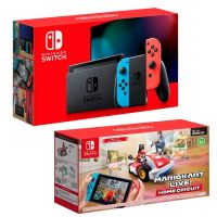 Nintendo SWITCH Console with Neon Red & Blue Joy-Cons (NSH006) + Mario Kart Live Home Circuit - Mario (Switch)
