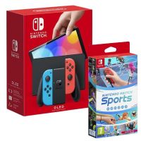 Nintendo SWITCH OLED Model (Neon red & Blue) (NSH007) + Nintendo Switch Sports (Switch)