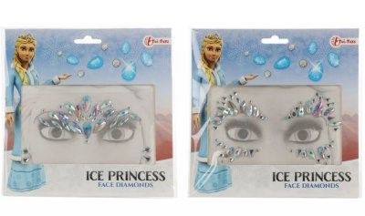 Obličejové zdobící diamanty/kamínky Ledová princezna plast 2 druhy