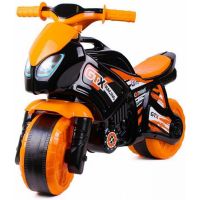 Odrážedlo motorka oranžovo-černá plast 24m+