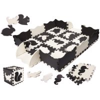Kontrastní pěnové puzzle 30 x 30 cm, 25 ks, černá bíla