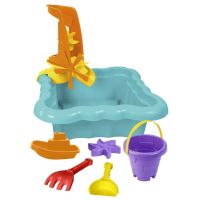 Plastic sandpit with accessories turquoise 12m+