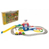 Play Tracks - vlak s kolejemi plast 4ks autíček,délka dráhy 6,4m s doplňky 12m+
