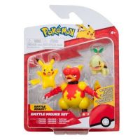 Pokémon Battle Figure Set 3-Pack - Pikachu, Magmar & Turtwig, 5-8cm (PKW2681)