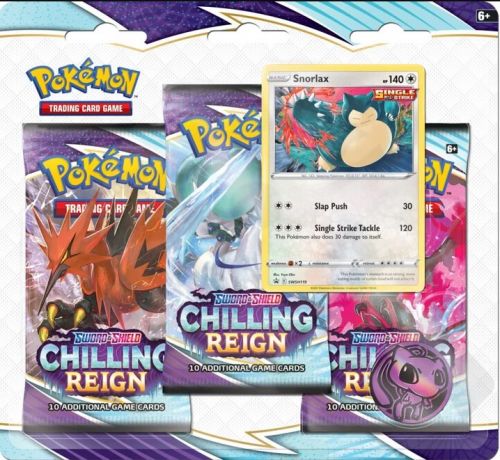 Pokémon TCG Sword and Shield 6 Chilling Reign 3 Pack Blister Booster - Snorlax
